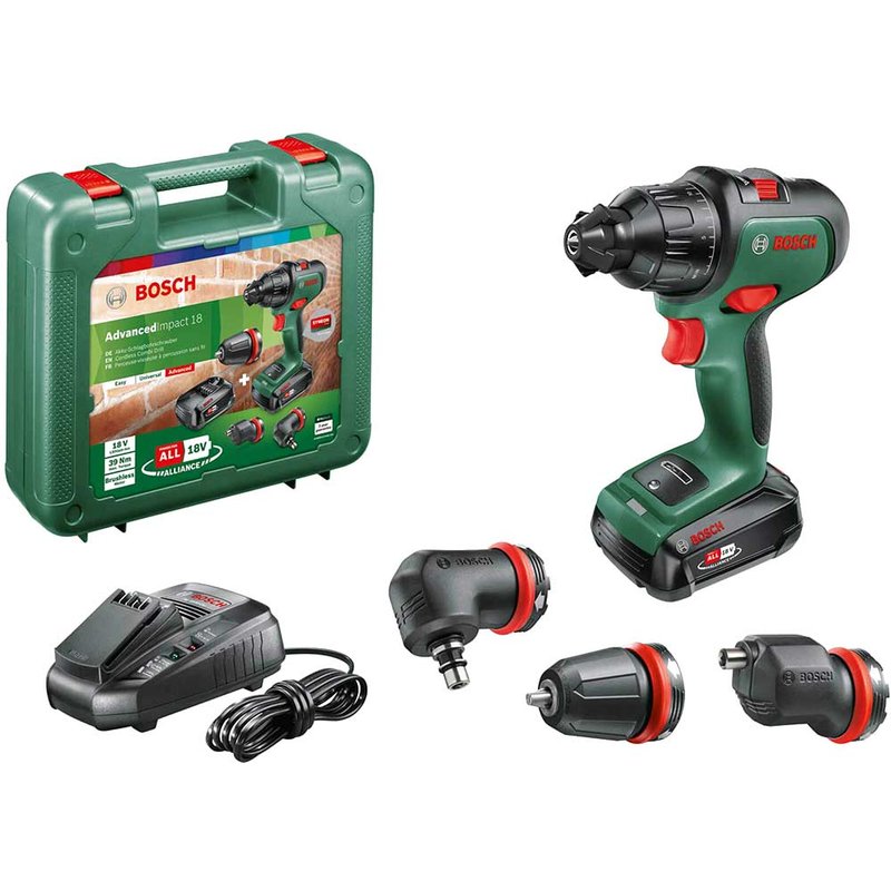 Bosch ADVANCEDIMPACT P4A 18v Cordless Combi Drill and Attachments No Batteries No Battery Charger No Case