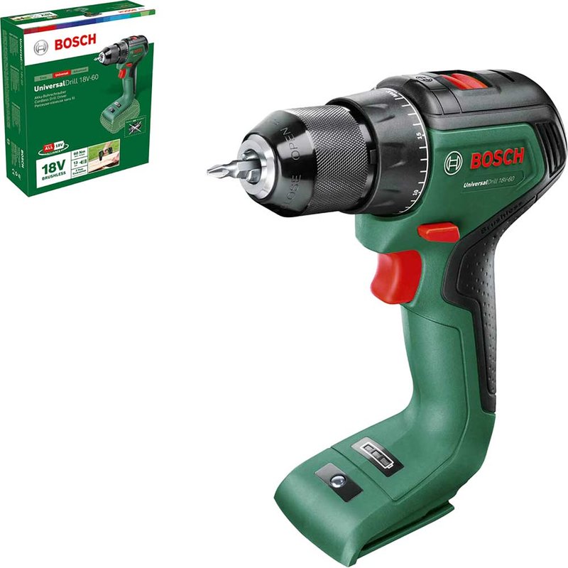 Bosch UNIVERSALDRILL 18V-60 P4A 18v Cordless Drill Driver 1 x 2.5ah Li-ion Battery Charger No Case
