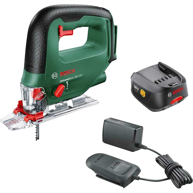 Bosch UNIVERSALSAW 18V-100 P4A 18v Cordless Jigsaw 1 x 1.5ah Li-ion Battery Charger No Case