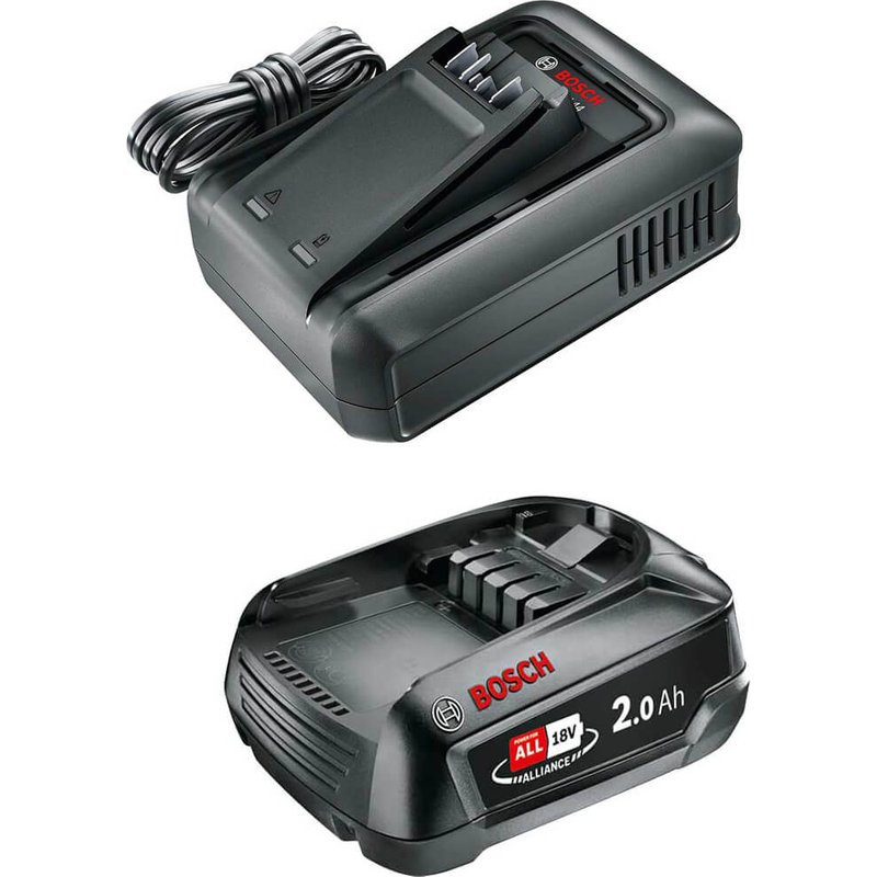 Bosch Genuine GREEN P4A 18v Cordless Li-ion Battery 2ah and Fast Charger 2ah