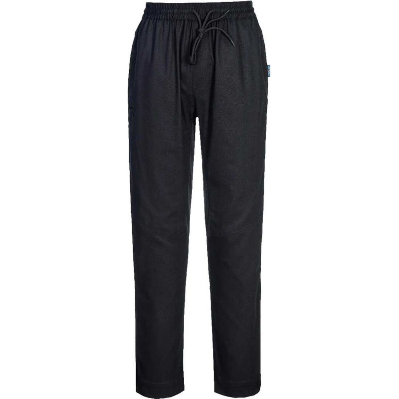 Portwest Cotton MeshAir Chefs Trousers Black L 31"