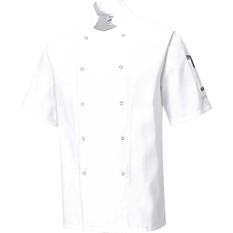 Portwest Cumbria Chefs Short Sleeve Jacket White 2XL