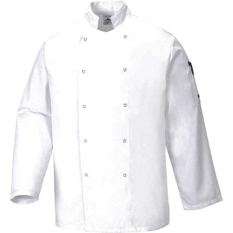 Portwest Suffolk Chefs Long Sleeve Jacket White 2XL