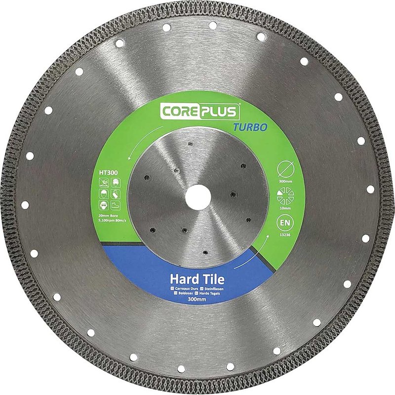 CorePlus HT300 Hard Tile Turbo Diamond Blade 300mm CORDBHT300