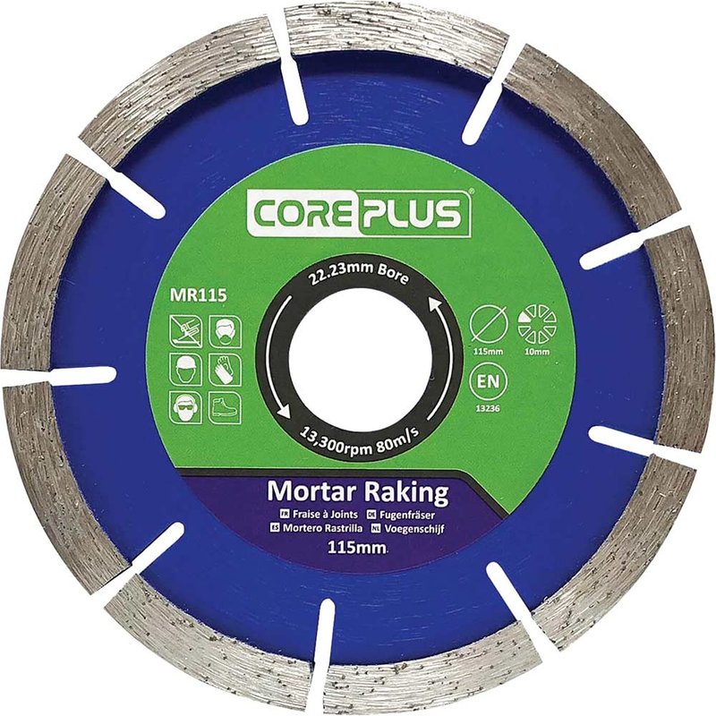 CorePlus MR115 Mortar Raking Diamond Blade 115mm CORDBMR115