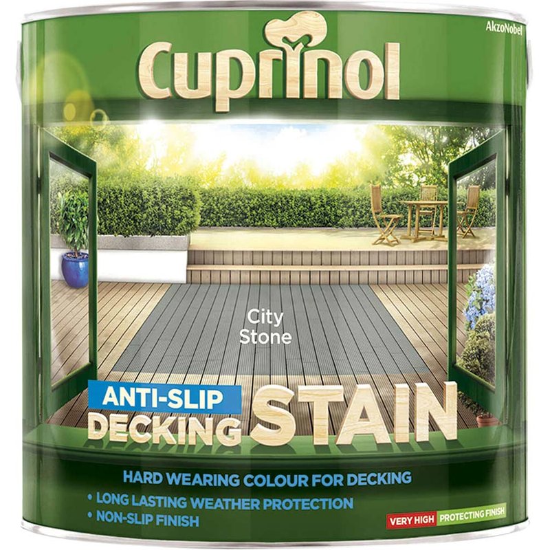 Cuprinol Anti-Slip Decking Stain City Stone 2.5 litre 5122408