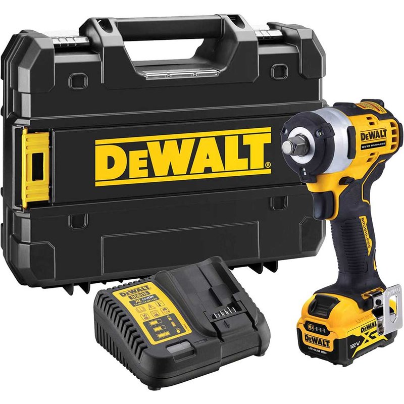 DeWalt DCF901 12v XR Cordless Brushless Compact 1/2" Drive Impact Wrench 1 x 5ah Li-ion Battery Charger Case