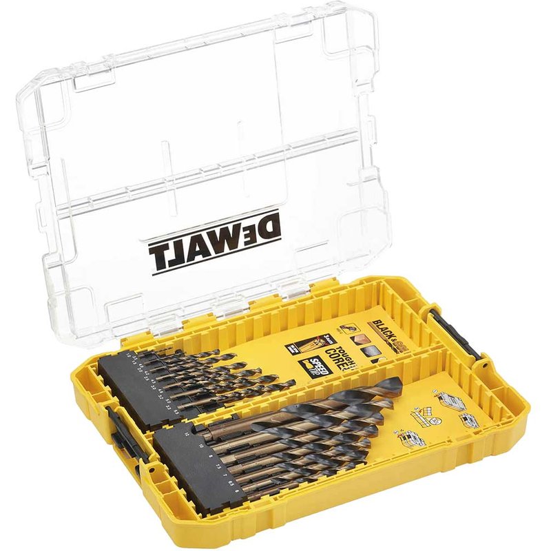 DEWALT Power Tools DT70755 BLACK&GOLD HSS Drill Set, 21 Piece DT70755-QZ