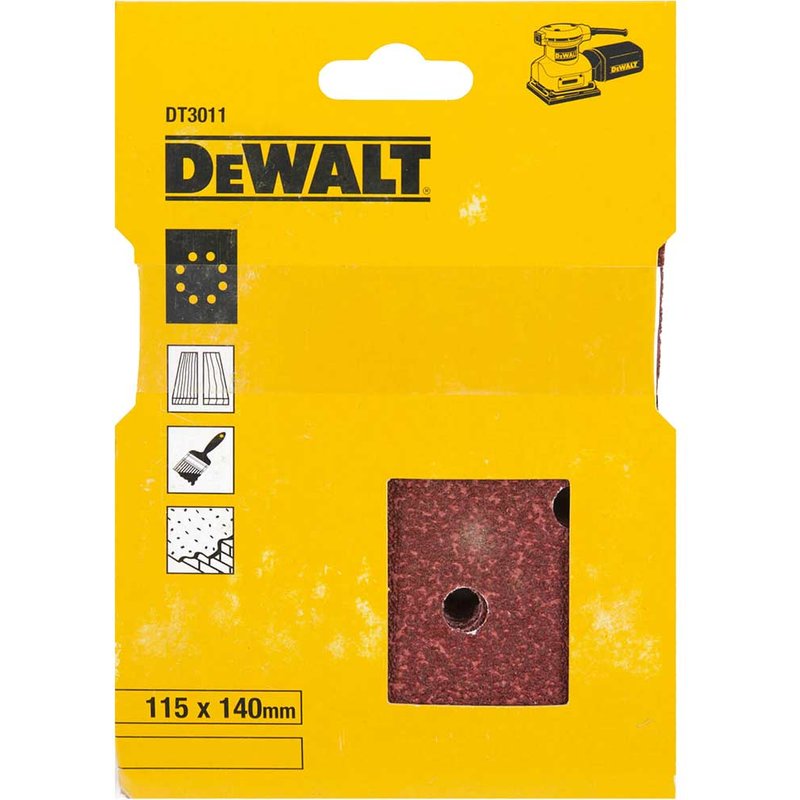 DeWalt Punched Clip On 1/4 Sanding Sheets 115mm X 140mm 150g Pack of 25