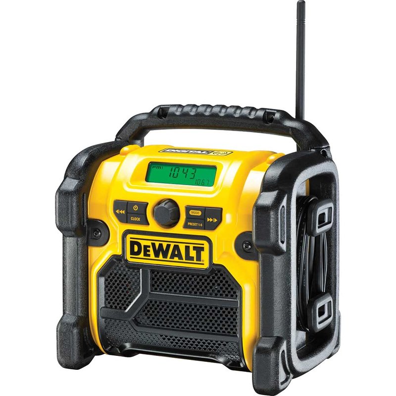 DEWALT Power Tools DCR020 DAB Digital Radio 240V & Li-ion Bare Unit DCR020-GB