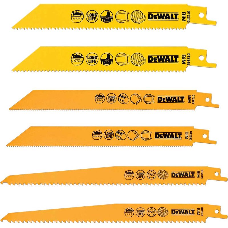 DEWALT Power Tools DT2444 Reciprocating Saw Blade Set, 6 Piece DT2444-QZ