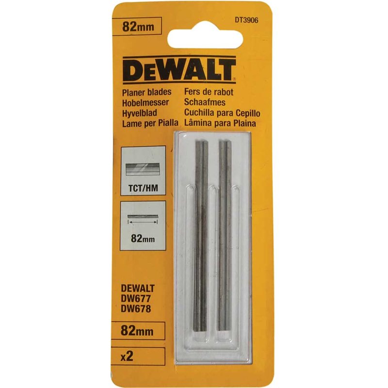 DEWALT Power Tools DT3906 TCT Reversible Planer Blades 82mm (Pack 2) DT3906-QZ