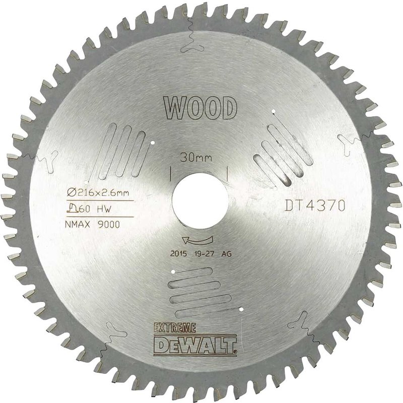 DeWalt Extreme Extra Fine Finish Saw Blades 216mm 60T 30mm
