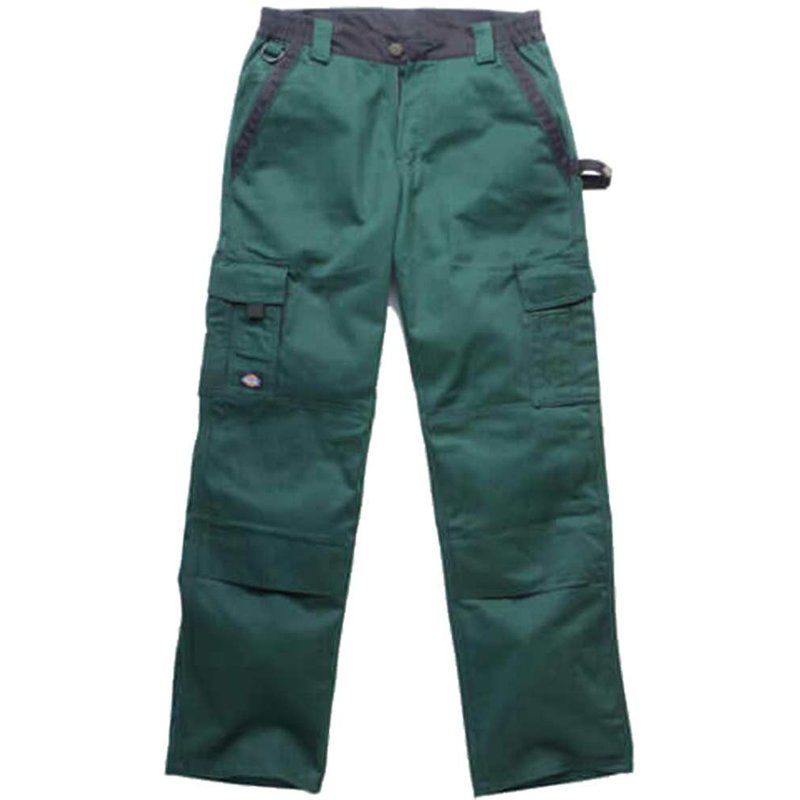 Dickies Mens Industry 300 Two Tone Work Trousers Green / Black 42" 33"