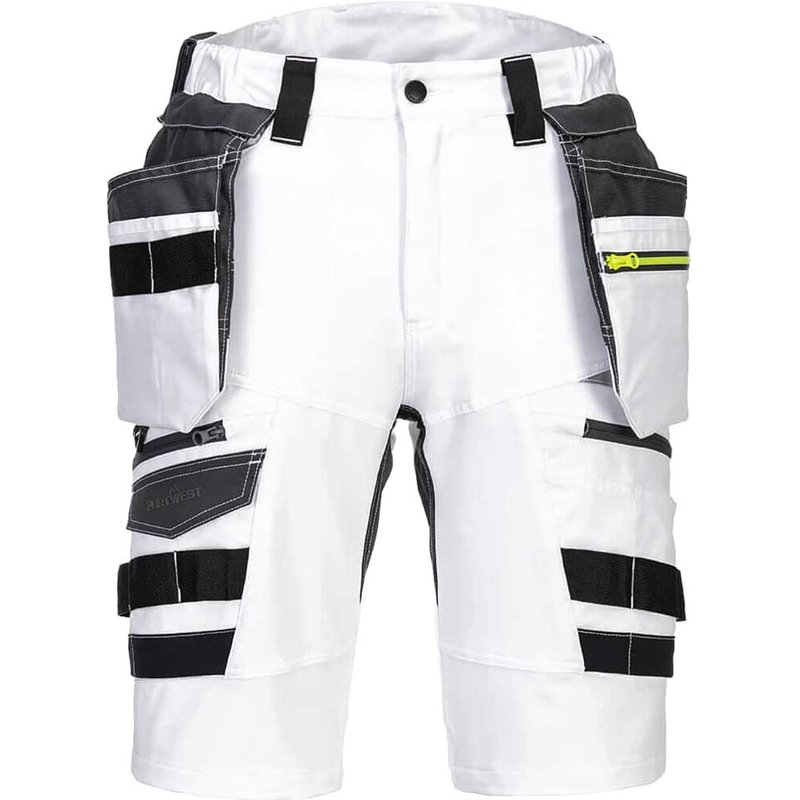 Portwest DX4 Mens Detachable Holster Pocket Shorts White 38"