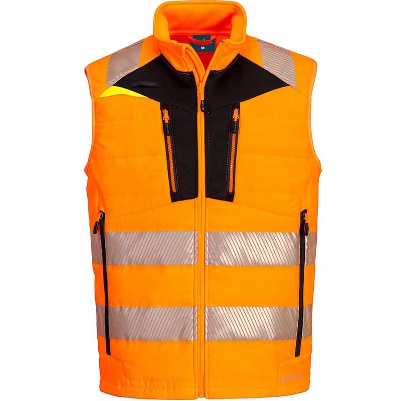 Portwest DX4 Hi Vis Hybrid Baffle Bodywarmer Orange / Black S