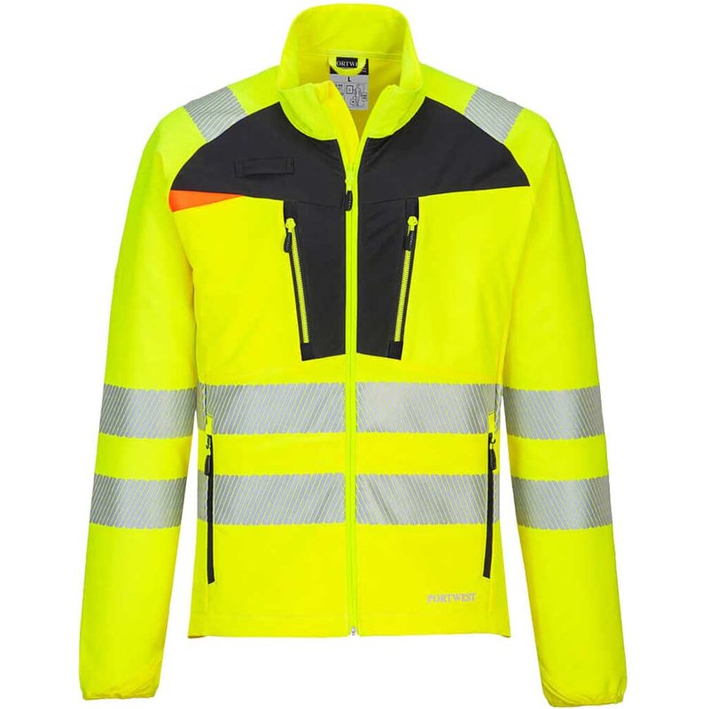 Portwest DX4 Mens Hi Vis Zip Pocket Baselayer Top Yellow / Black 4XL