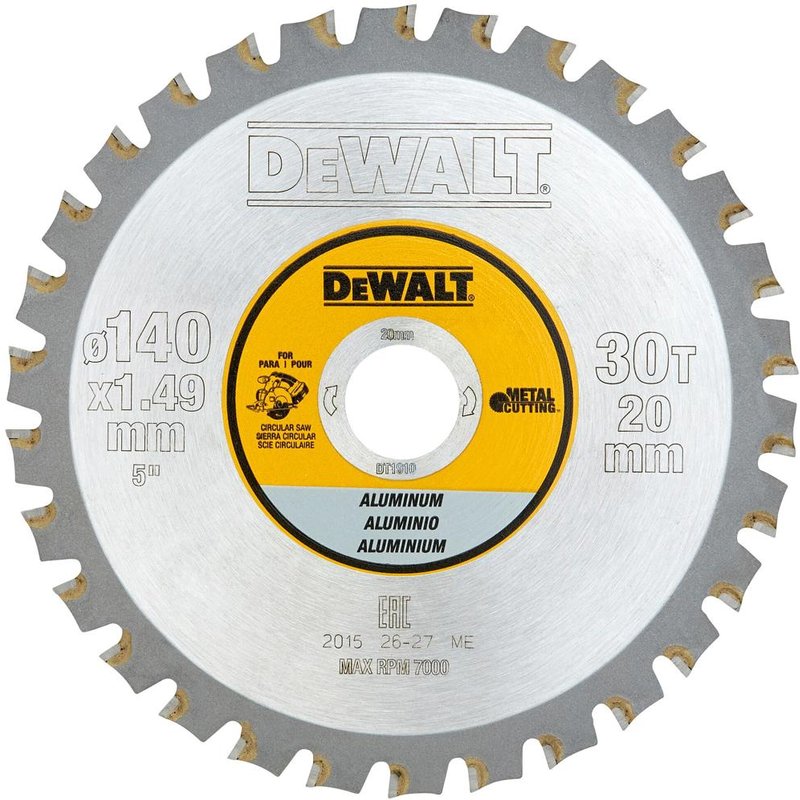 DeWalt Aluminum Cutting Circular Saw Blade 140mm 30T 20mm
