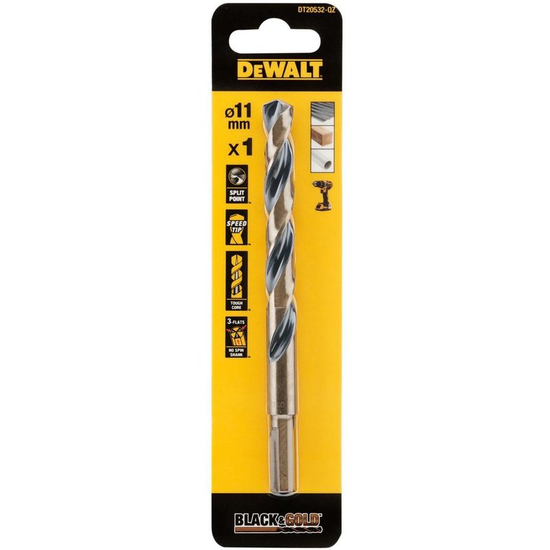 DEWALT Power Tools BLACK&GOLD HSS Drill Bit 11.0mm DT20532-QZ