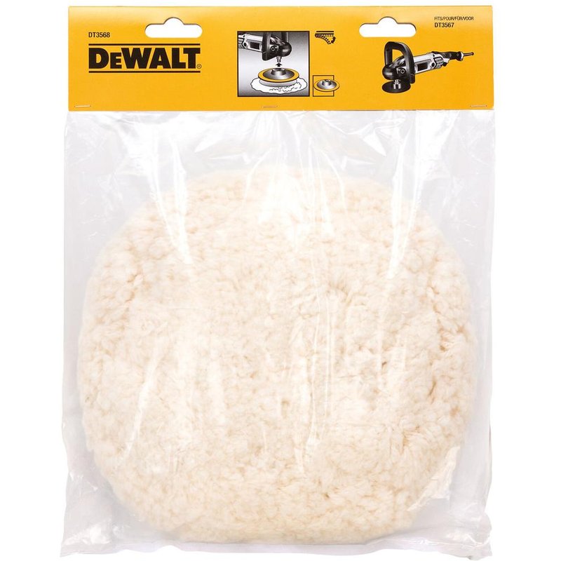 Dewalt Hook & Loop Lambswool Polishing Bonnet 180mm Pack of 1