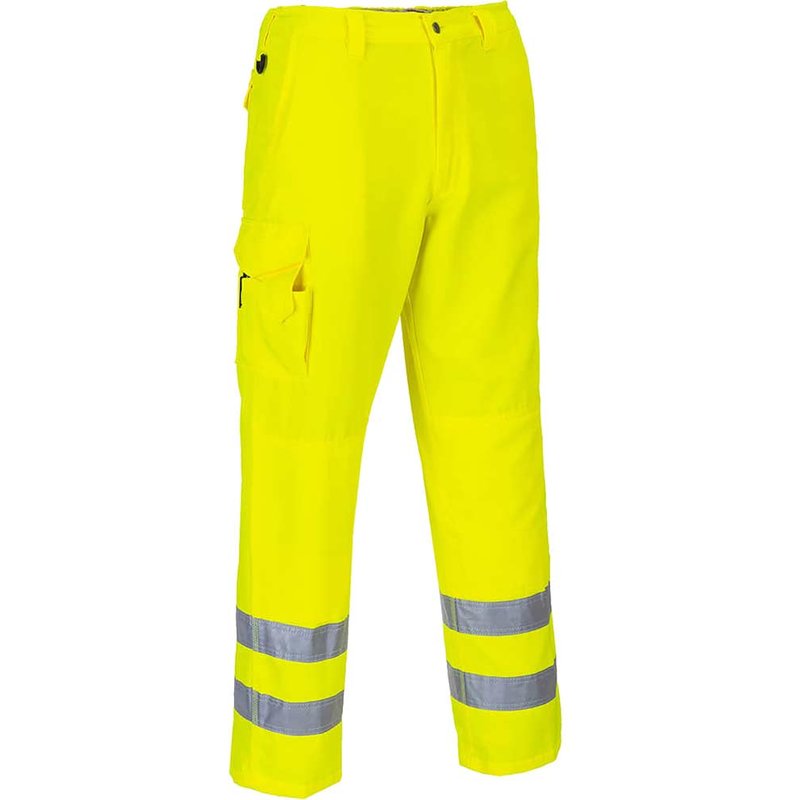 Portwest E046 Mens Class 1 Hi Vis Combat Trousers Yellow 2XL 32"