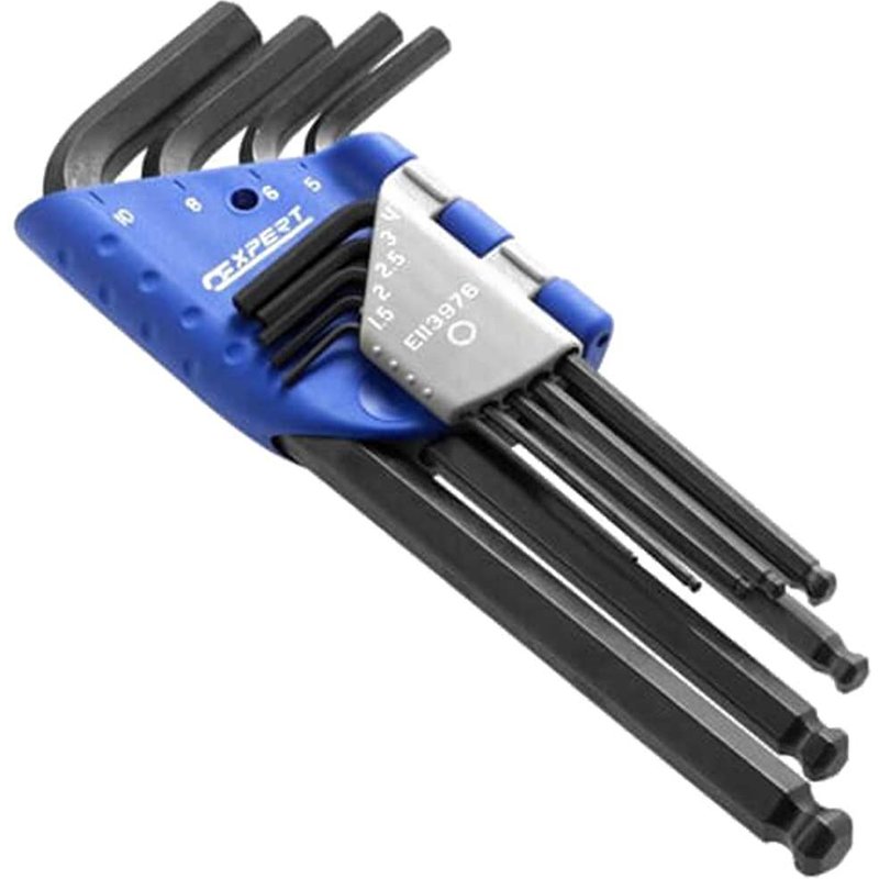 Expert Metric Ball End Hexagon Key Long Arm Set, 9 Piece E113976