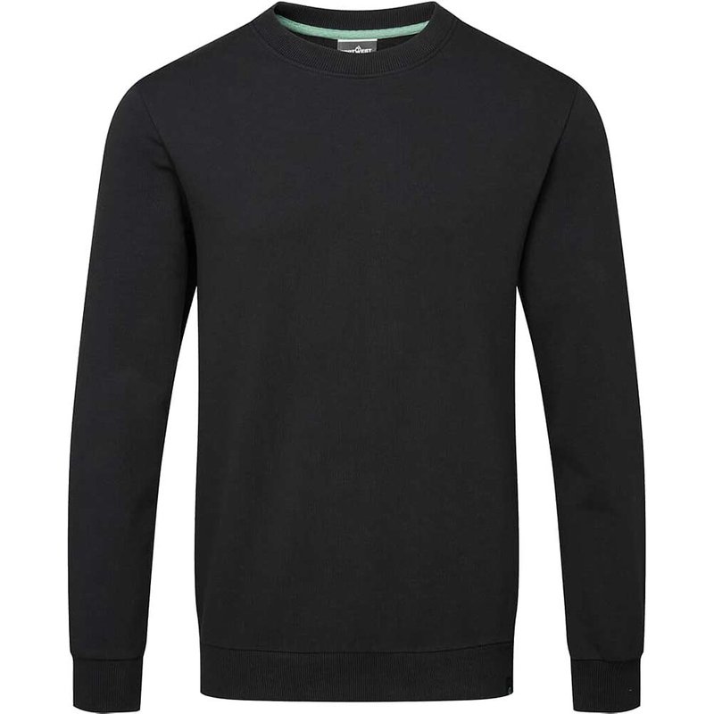 Portwest Organic Cotton Recyclable Sweatshirt Black 2XL