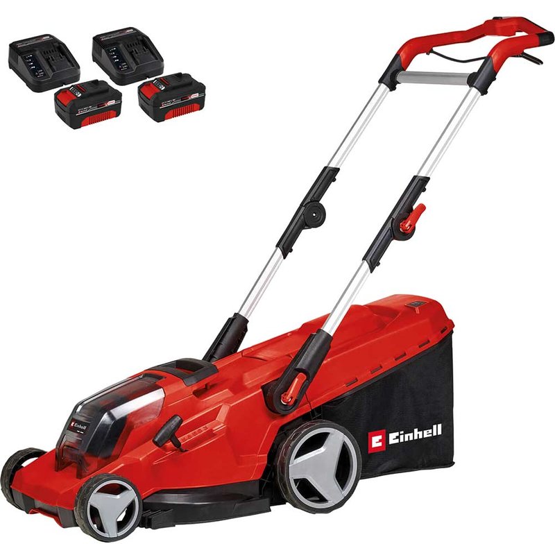 Einhell Professional GE-CM 36/41 Li 36v Cordless Brushless Rotary Lawnmower 410mm 2 x 5.2ah Plus Li-ion Twin or Dual Battery Charger