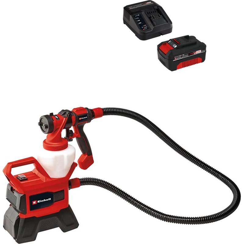 Einhell TE-SY 18/90 Li 18v Cordless Paint Spray System 1 x 5.2ah Plus Li-ion Charger No Case