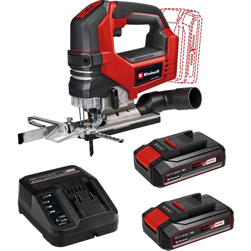 Einhell Professional TP-JS 18/135 Li BL 18v Cordless Brushless Jigsaw 2 x 2.5ah Li-ion Battery Charger No Case
