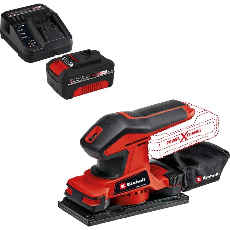 Einhell TC-OS 18/187 Li 18v Cordless 1/3 Sheet Sander 1 x 2.5ah Li-ion Battery Charger No Case