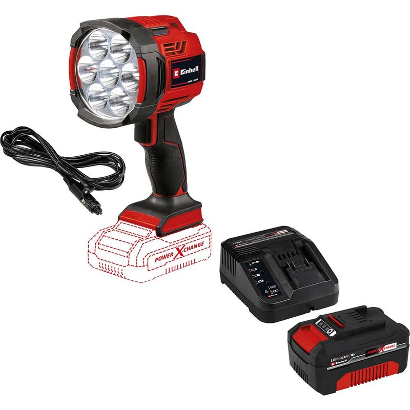 Einhell TE-CL 18/2500 LiAC 18v Cordless / 12v Hybrid Searchlight Torch 1 x 2.5ah Li-ion Battery Charger No Case