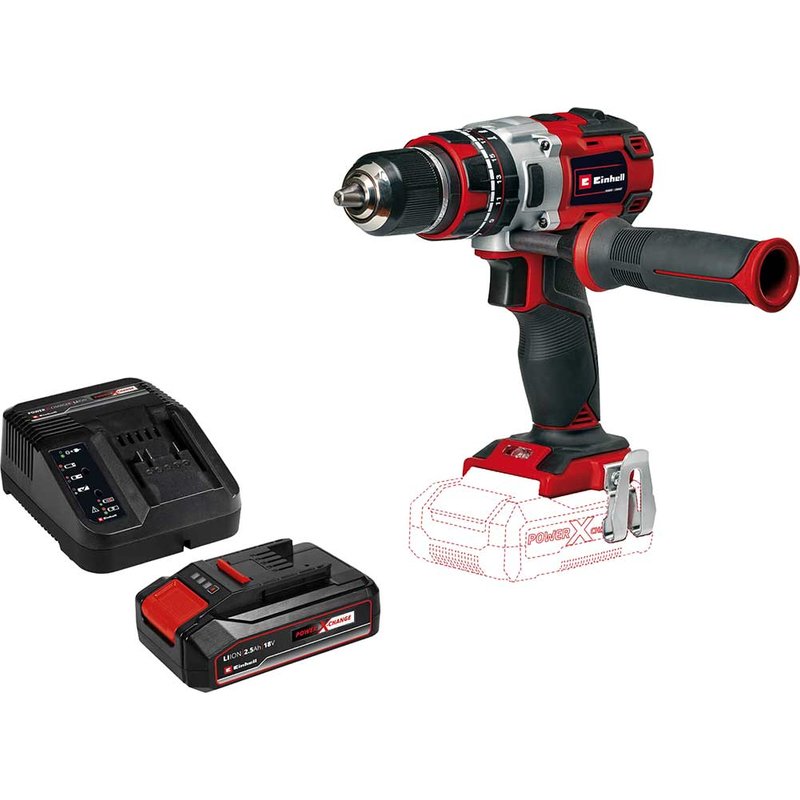 Einhell Professional TE-CD 18/80 Li-I BL 18v Cordless Brushless Combi Drill 2 x 2.5ah Li-ion Battery Charger No Case