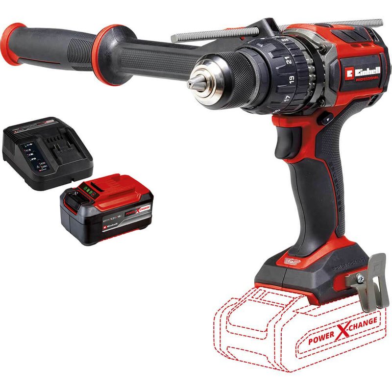 Einhell Professional TP-CD 18/120 Li-I BL 18v Cordless Brushless Combi Drill 1 x 5.2ah Plus Li-ion Battery Charger No Case