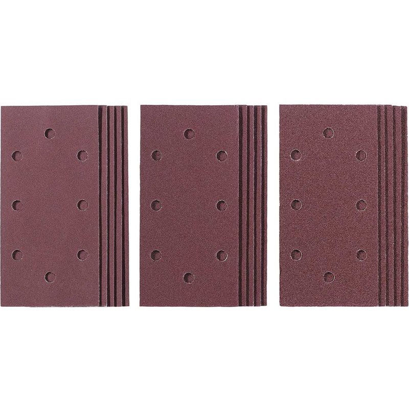 Einhell 15 Piece 1/3 Sanding Sheet Set 93mm x 187mm Assorted Pack of 15