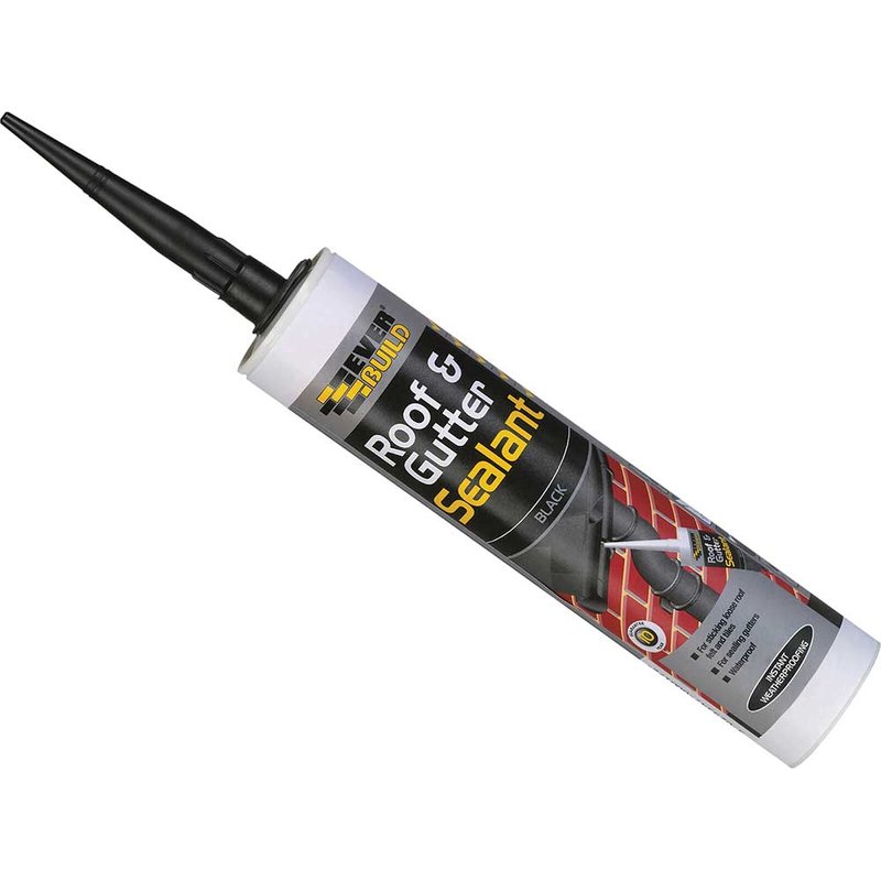 Everbuild Sika Roof & Gutter Sealant Black 295ml 486214