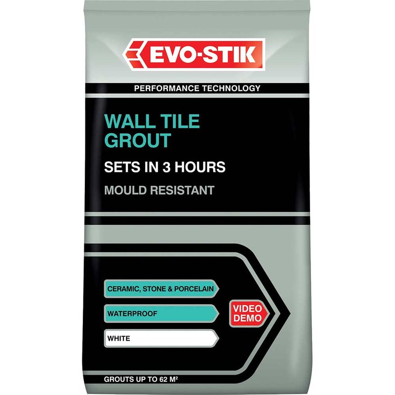 EVO-STIK Mould Resistant Wall Tile Grout White 1.5kg 30812723