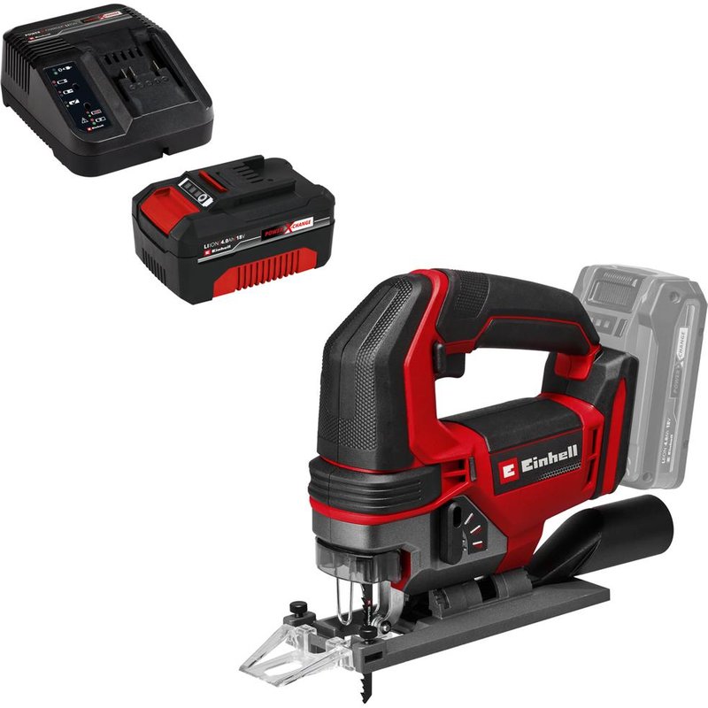Einhell TE-JS 18/100 Li 18v Cordless Jigsaw 1 x 5.2ah Plus Li-ion Charger No Case
