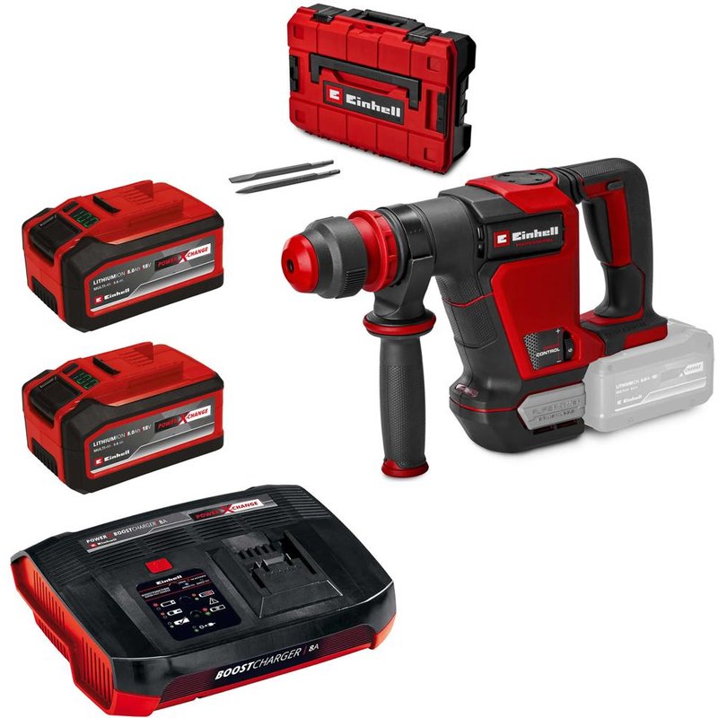 Einhell Professional TP-DH 18/4 Li BL 18v Cordless Brushless SDS Plus Demolition Hammer 1 x 5.2ah Plus Li-ion Charger Case