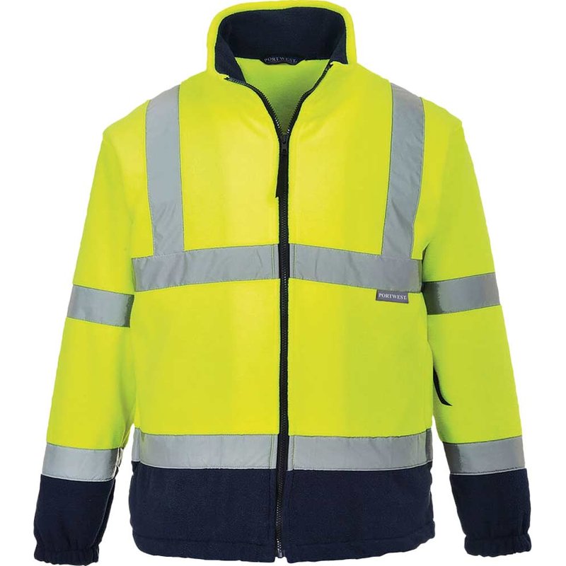 Portwest 2 Tone Hi Vis Fleece Jacket Yellow / Navy L