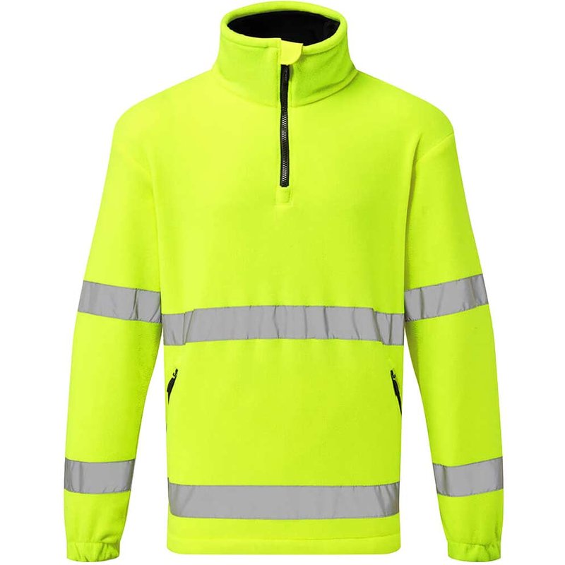Portwest Hi Vis 1/2 Zip Fleece Yellow S