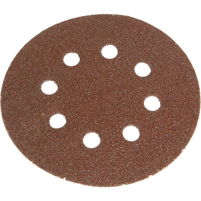 Faithfull Hook & Loop Sanding Disc DID3 Holed 125mm x 80G (Pack 5) FAIADHL125M