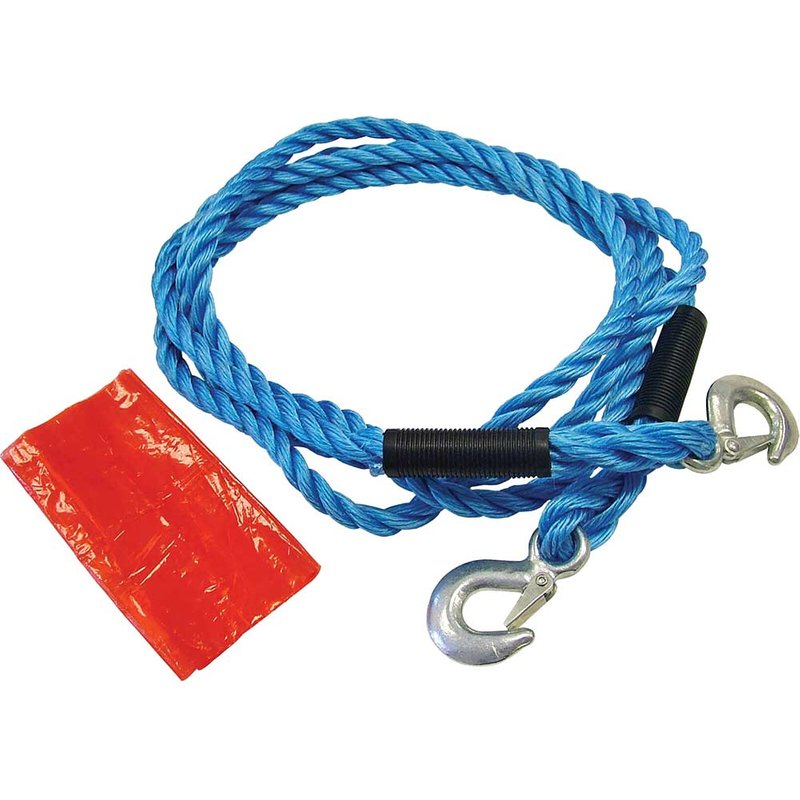 Faithfull Tow Rope 4m Metal Hooks 2 Tonne FAIAUTR2TON