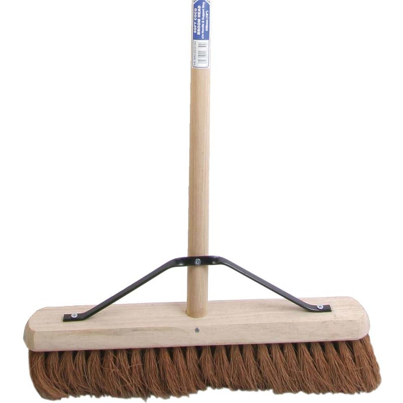 Faithfull Broom Soft Coco 450mm (18in) + Handle & Stay FAIBRCOCO18H