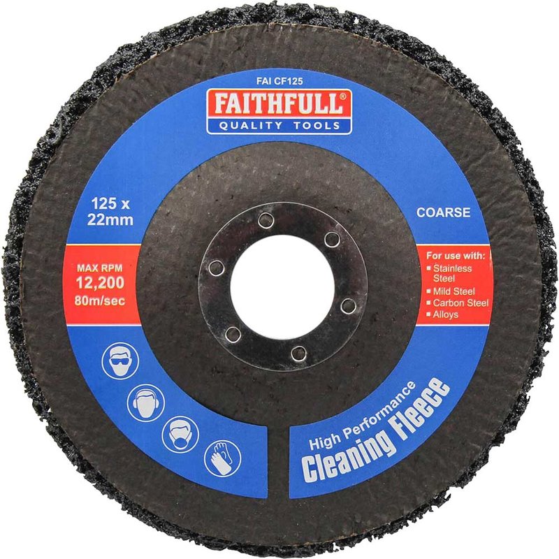 Faithfull Surface Cleaning Coarse Fleece Disc 125mm Pack of 1