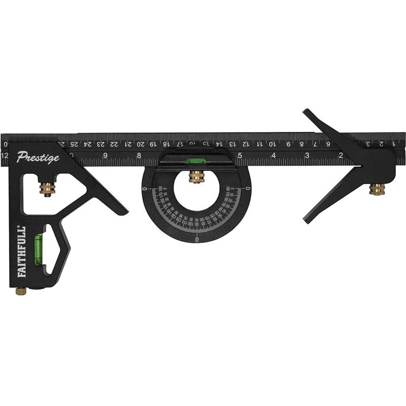 Faithfull Prestige Combination Square Set 300mm (12in) FAICS300SCNC