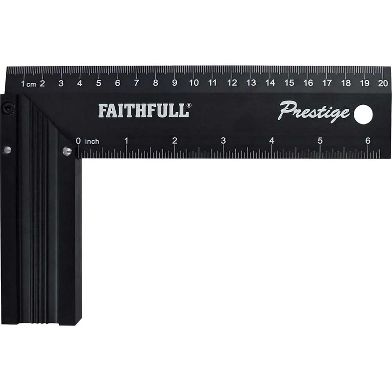 Faithfull Prestige Try Square Black Aluminium 200mm (8in) FAICS8CNC