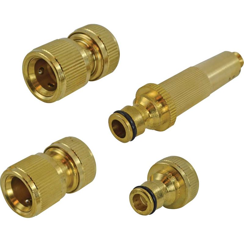 Faithfull Brass Nozzle & Fittings Kit 4 Piece 12.5mm (1/2in) FAIHOSESET4