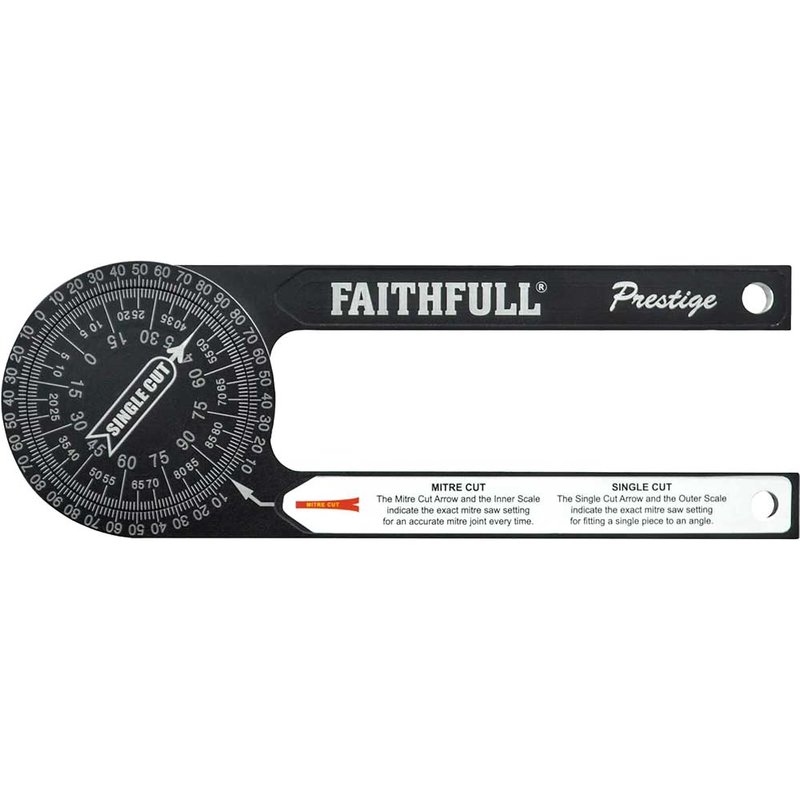 Faithfull Prestige Mitre Saw Protractor Black Aluminium FAIMSPCNC