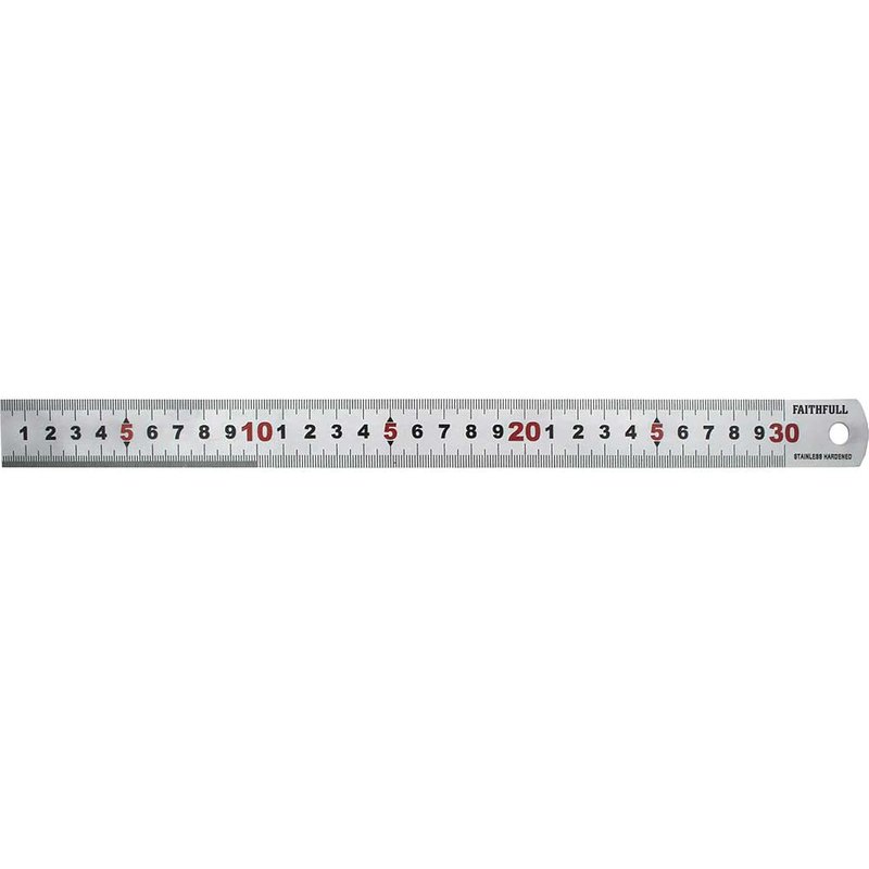 Faithfull Matt Silver Measuring Rule 300mm FAIRUL300MS